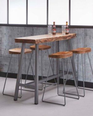 BARSTOLE, MASSIV AKACIE TRÆ OG METAL