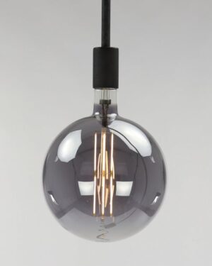 Pære i rund form og grå glas