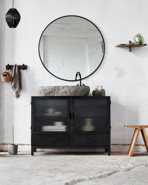 MUUBS Vægspejl rundt Copenhagen L - Sort