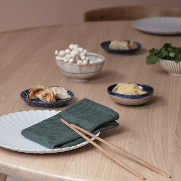 Middagsservietter stof - Dark Green The Organic Company - Billede 3