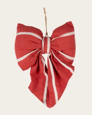 Julepynt - Sløjfe -rød/hvid